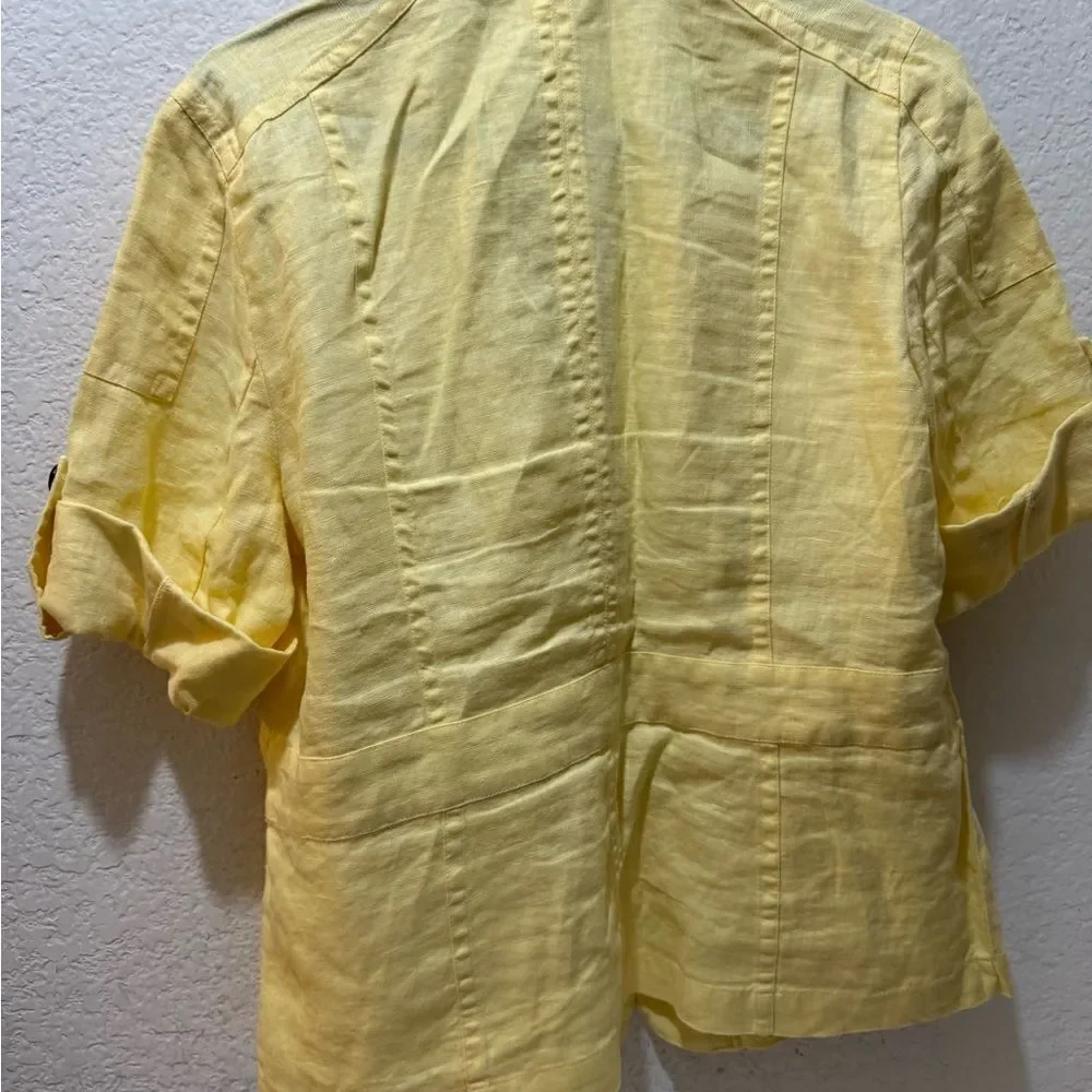 Chico Yellow Roll Sleeve Jacket size 1 equivalentnt size 8